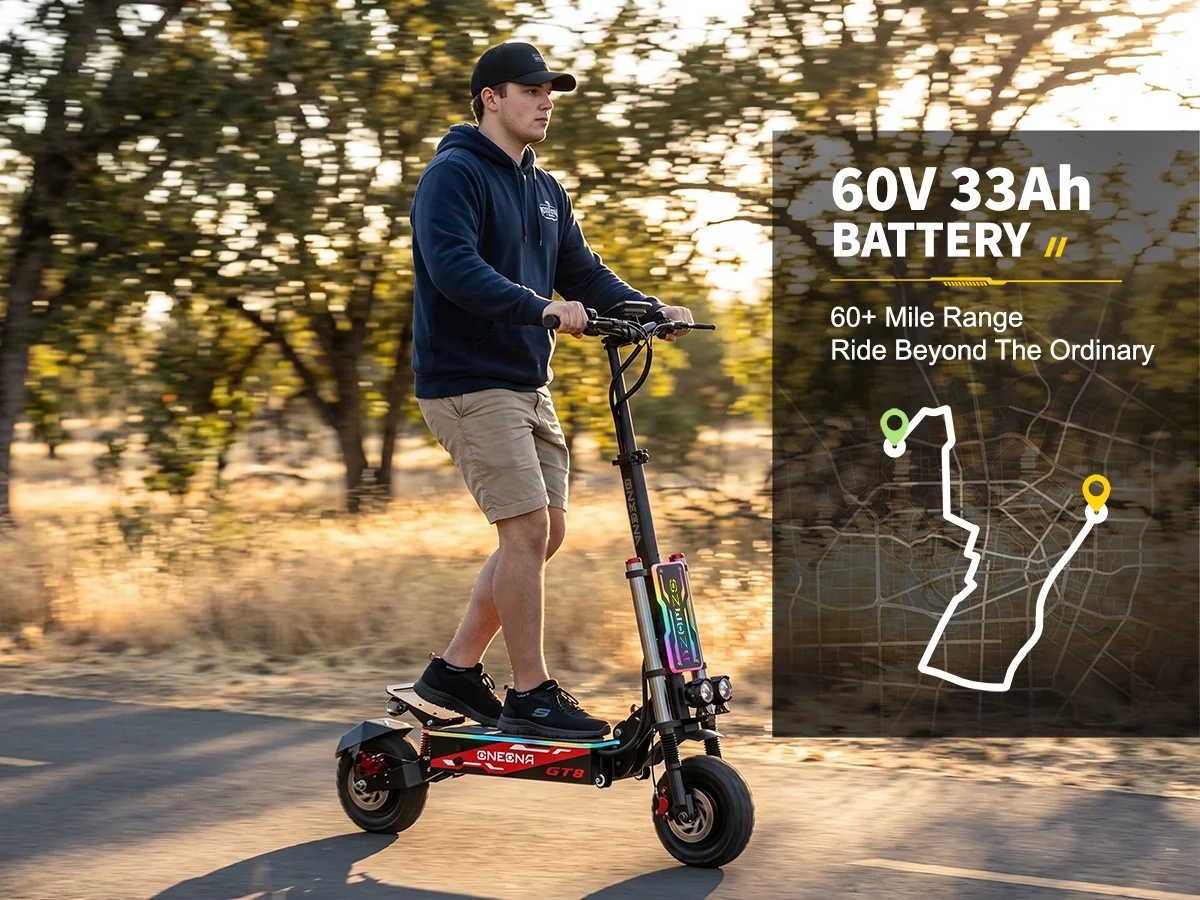 ONECNA NEW GT8PRO Elektryczny  – 60V 5600W Dual Motor Electric Scooter recenzja i cena