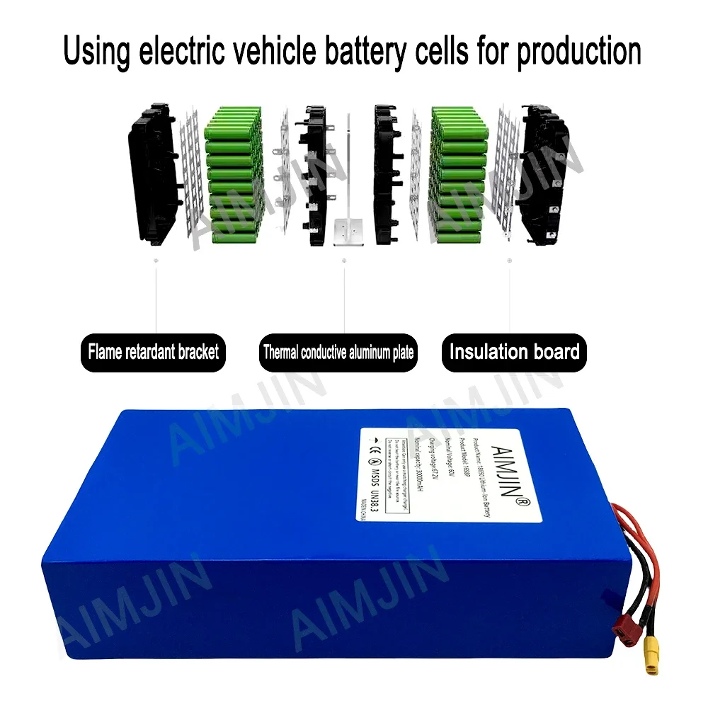 16S8p 1000-3000W Nowa bateria  – 60V 30Ah Electric Scooter Battery recenzja i cena